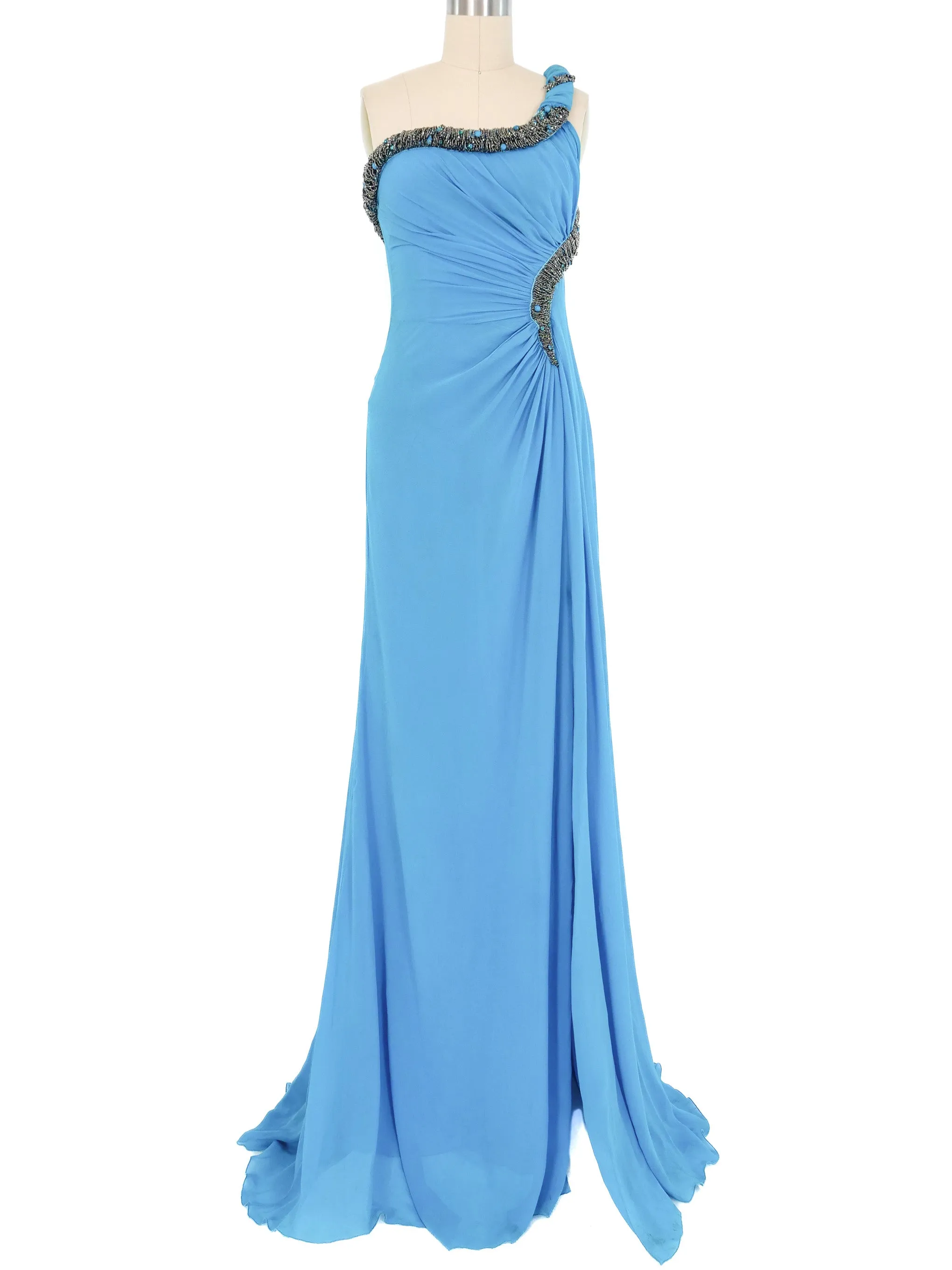 2000s Roberto Cavalli Silk Chiffon Mermaid Gown