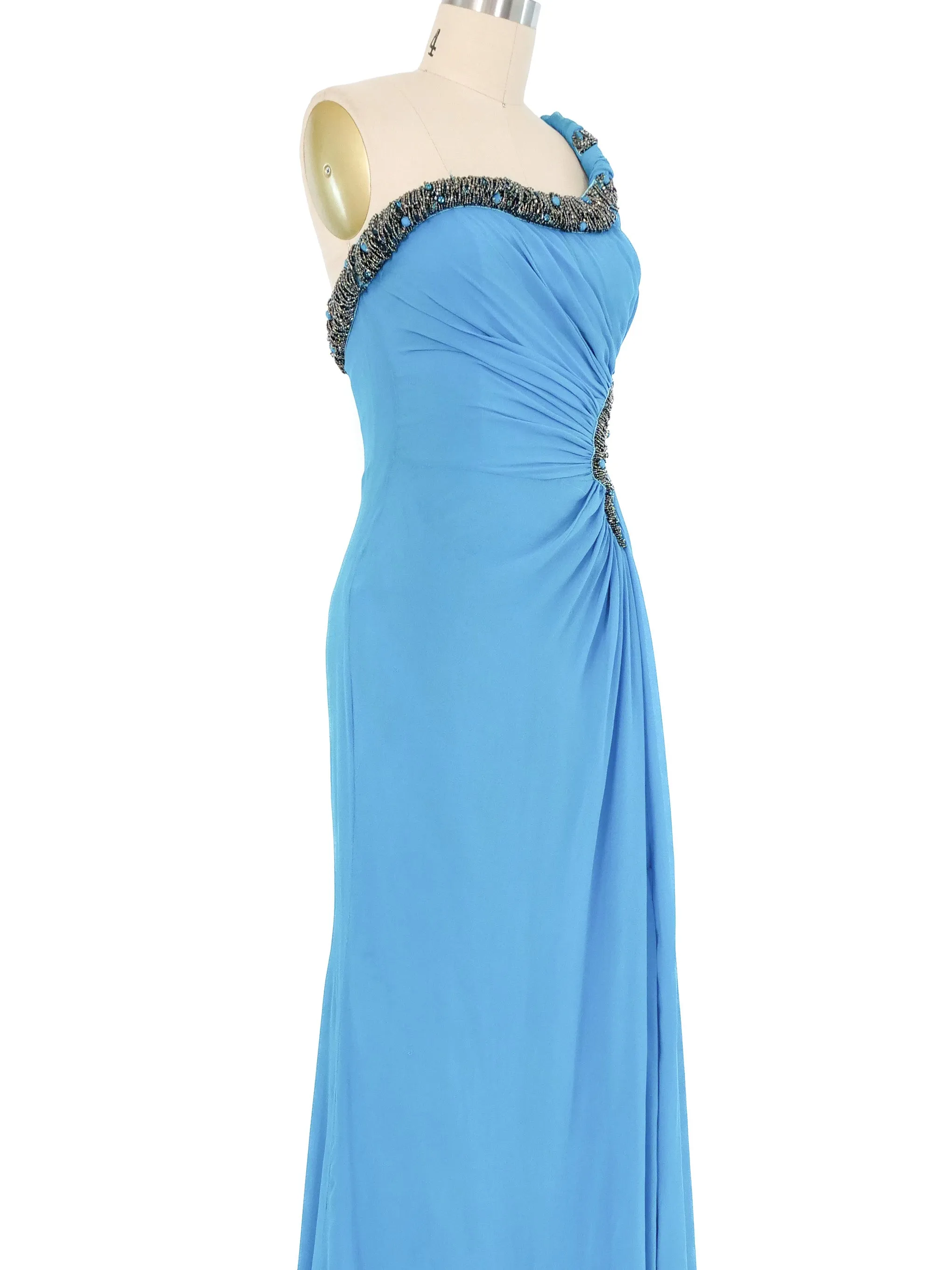 2000s Roberto Cavalli Silk Chiffon Mermaid Gown