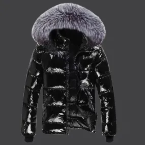 2024 Women's Plus Size Autumn Hooded Jacket – Glossy Waterproof Down Parka for Winter Snow Wear (Up to 6XL)