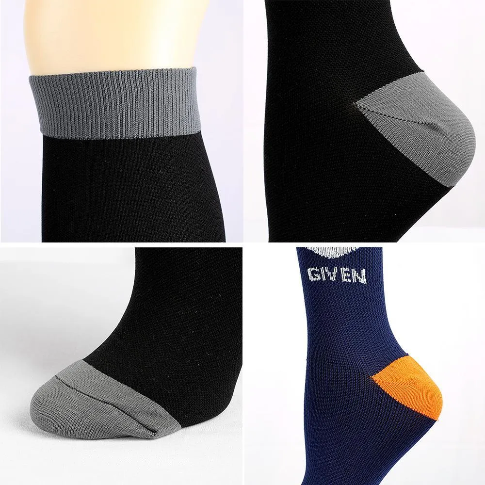 7 Pairs Knee-High Compression Socks Heart Pattern Sports Color Stockings