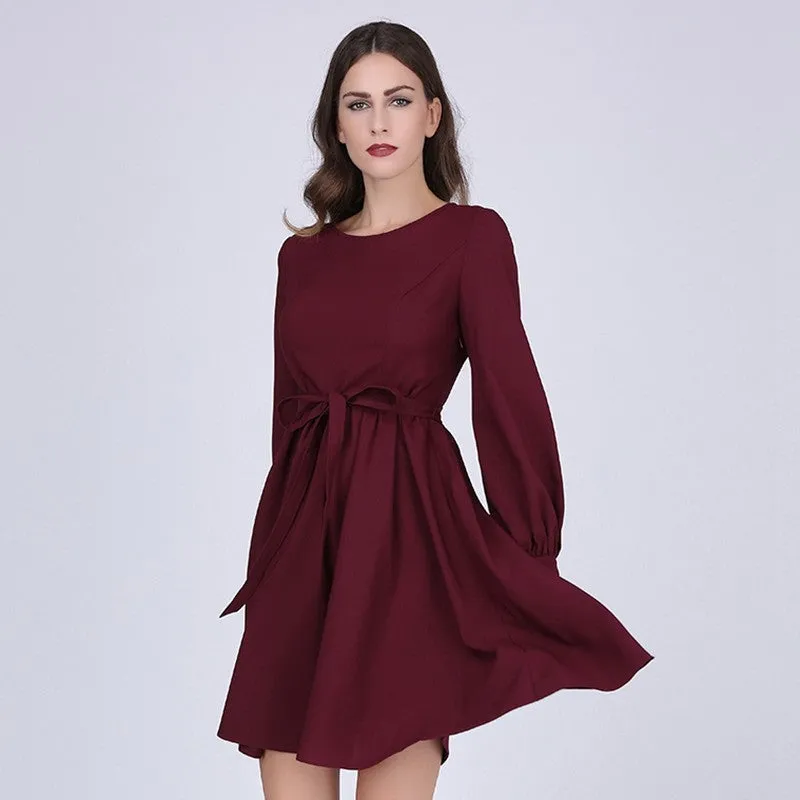 A-Line Dress With O-Neck