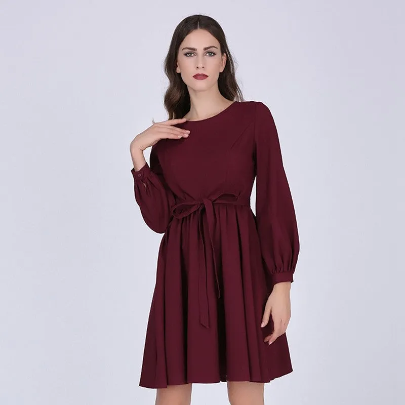 A-Line Dress With O-Neck