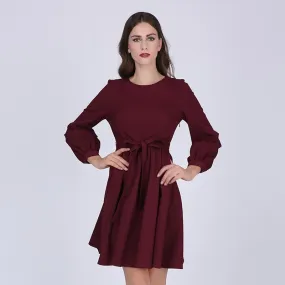 A-Line Dress With O-Neck
