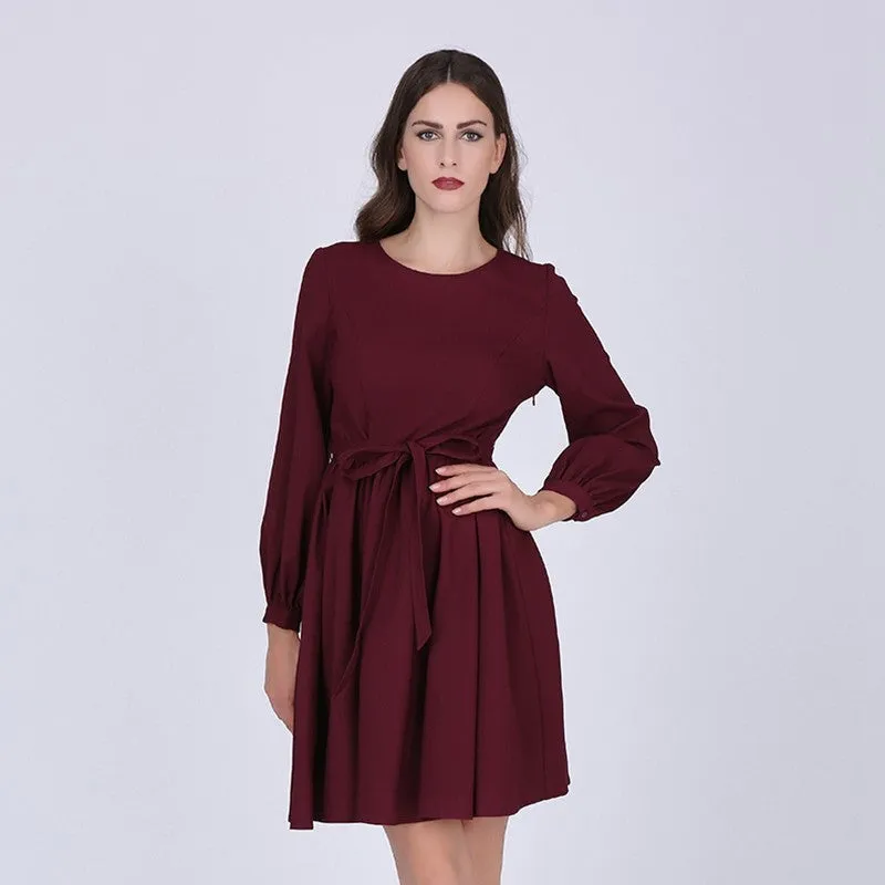 A-Line Dress With O-Neck