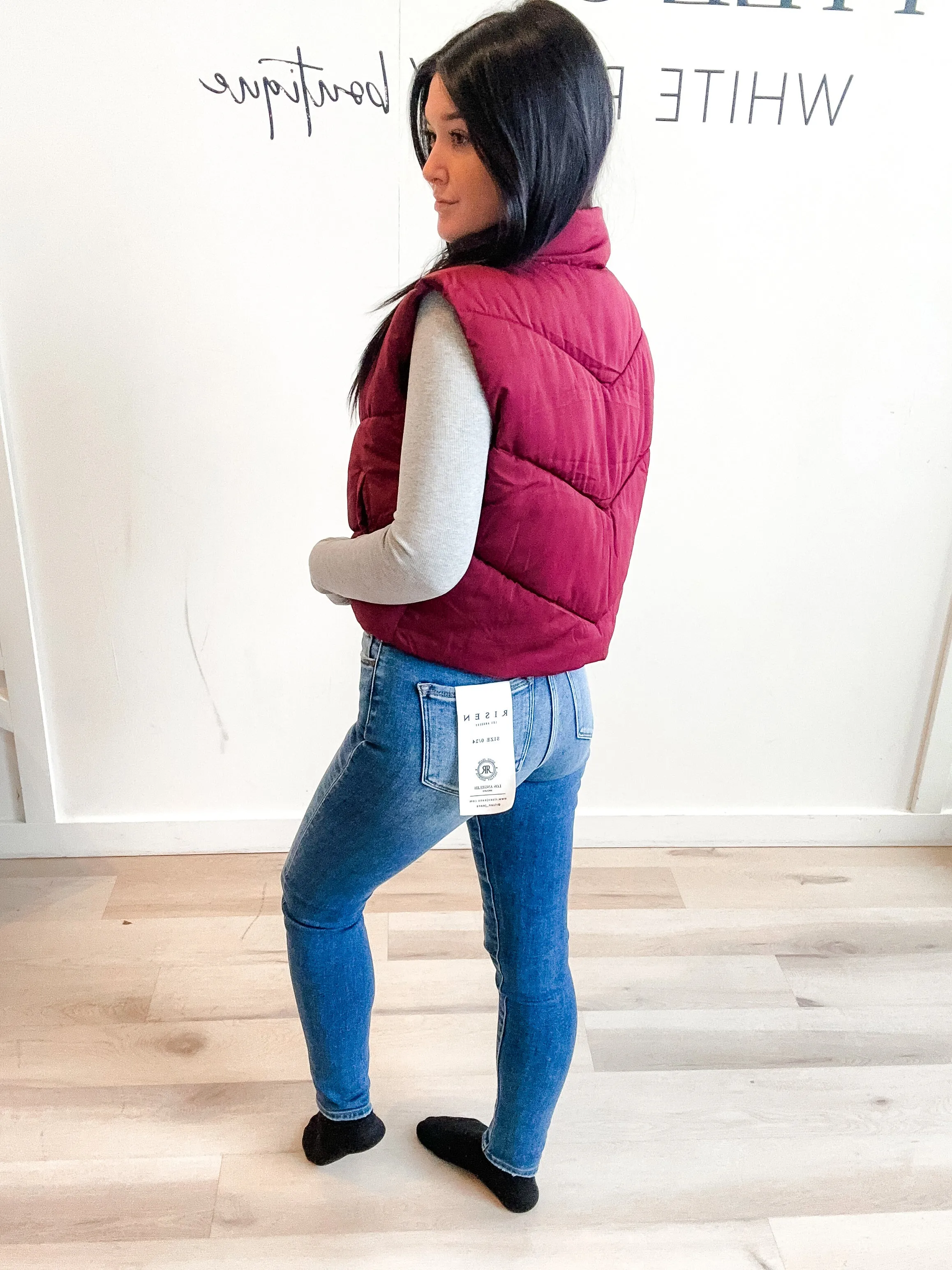 Amina Quilted Semi Crop Vest *Final Sale*