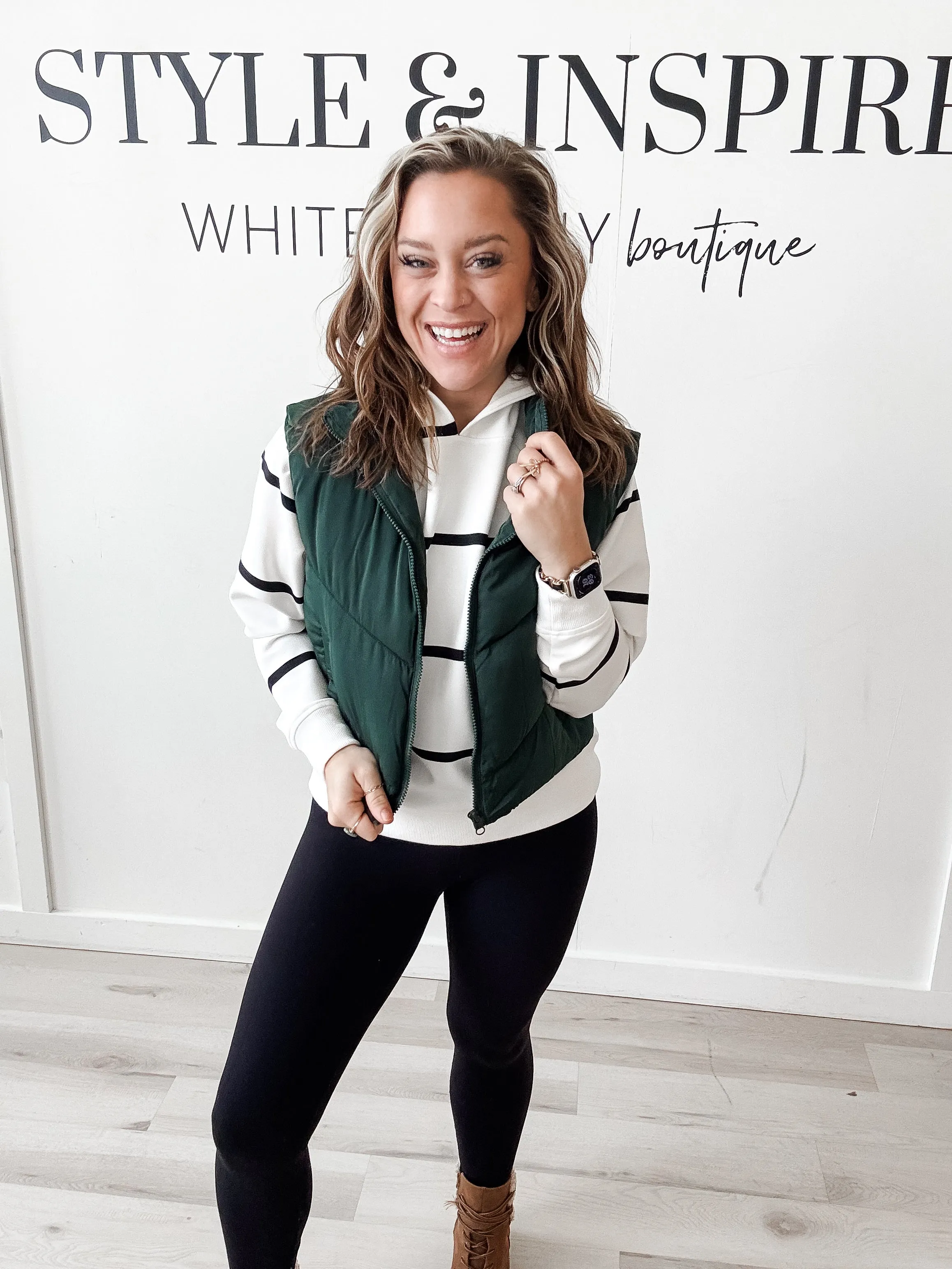 Amina Quilted Semi Crop Vest *Final Sale*