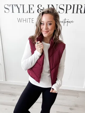 Amina Quilted Semi Crop Vest *Final Sale*