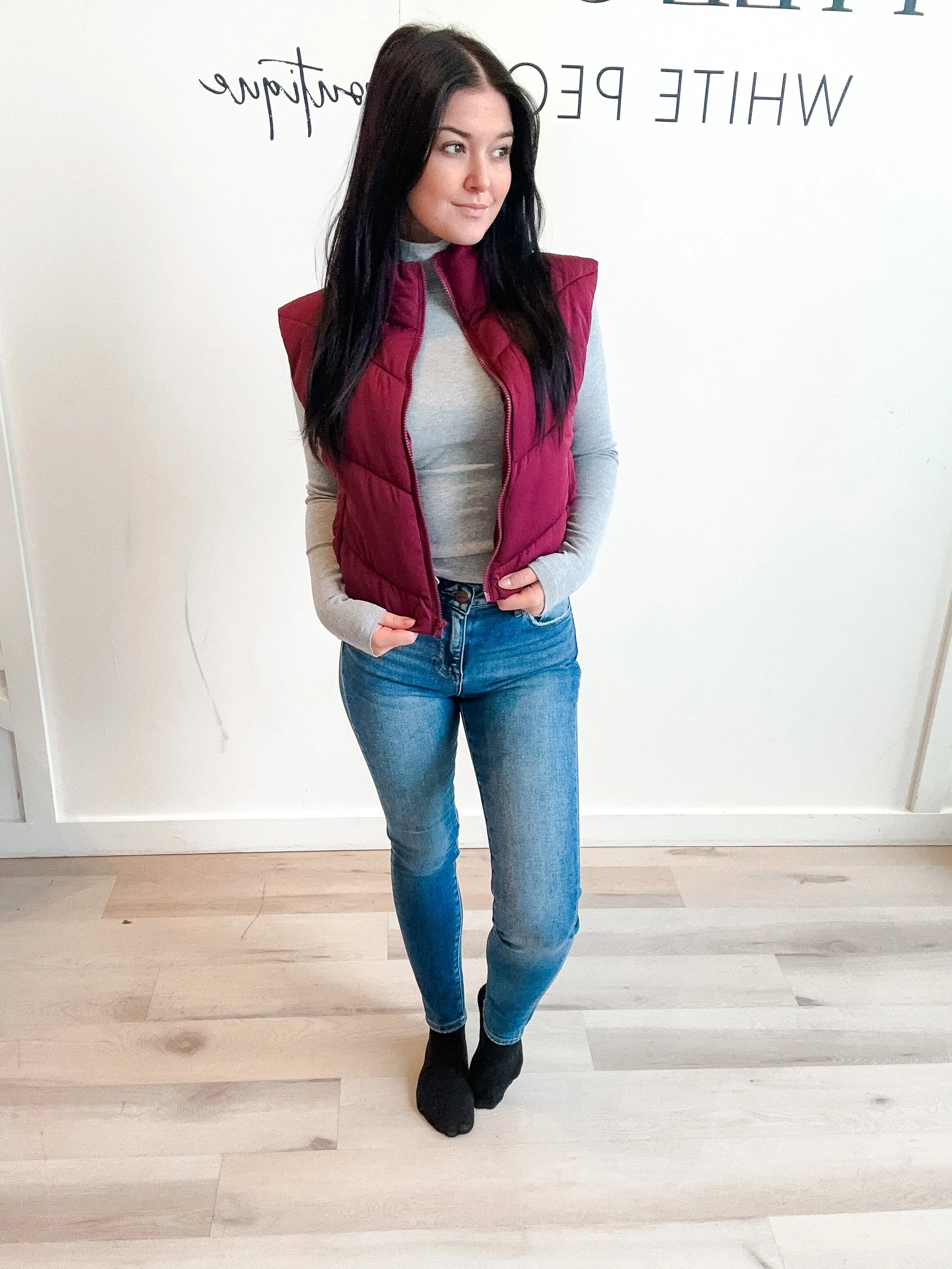 Amina Quilted Semi Crop Vest *Final Sale*