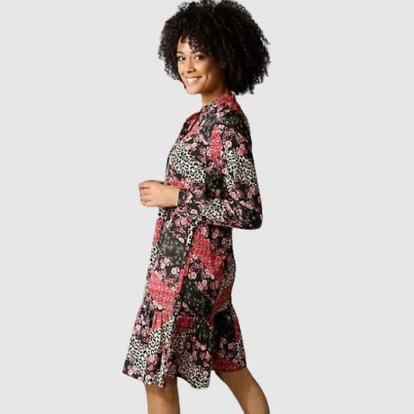 Aniston Casual Black Print Blouse Dress