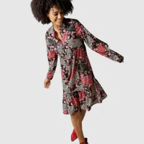 Aniston Casual Black Print Blouse Dress