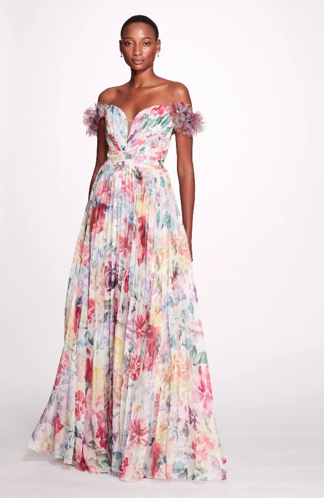 Aquarelle Floral Gown