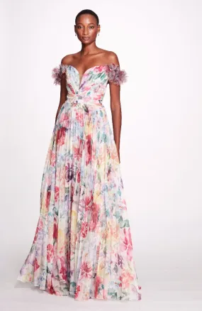 Aquarelle Floral Gown