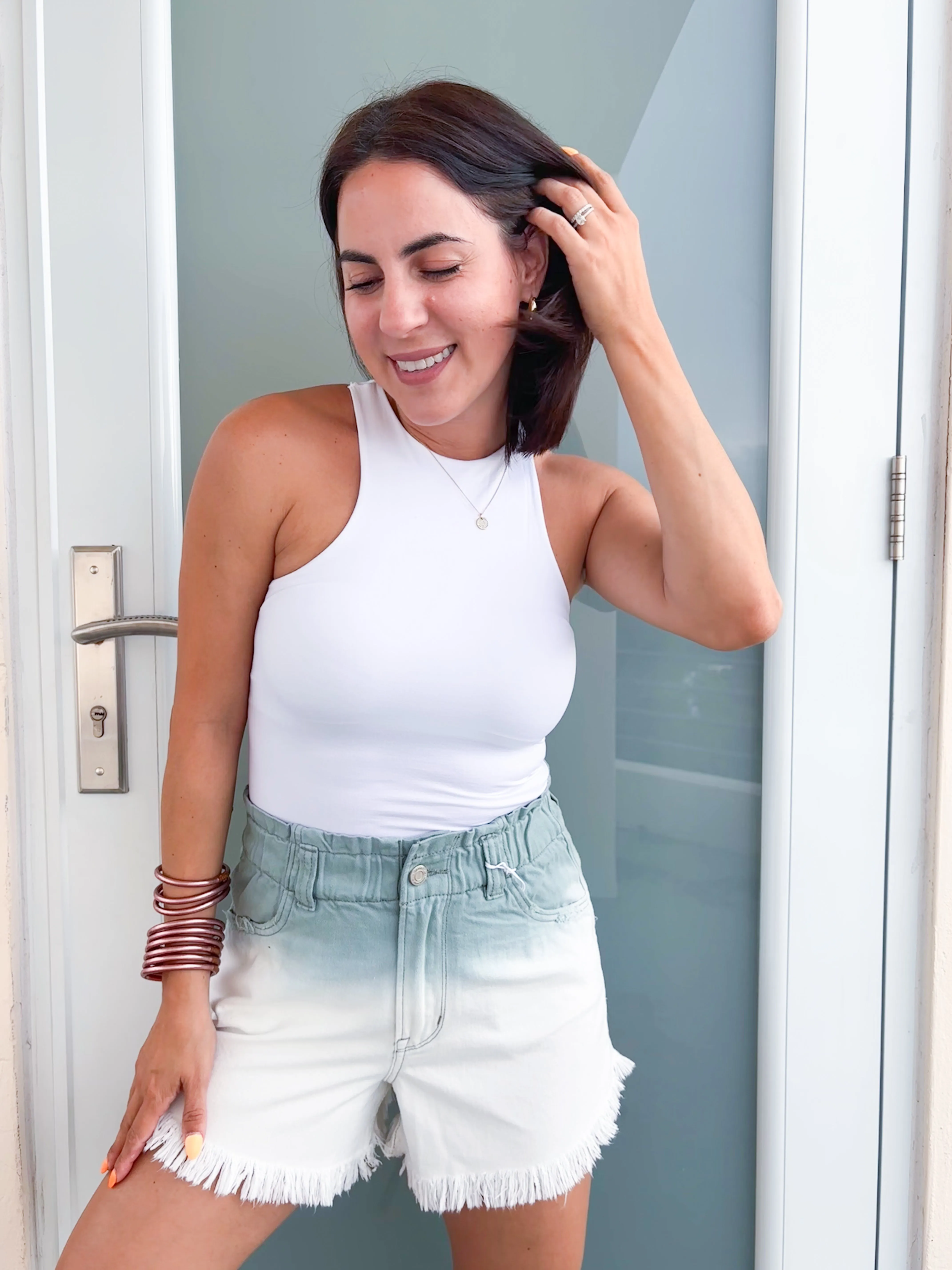 Ashfall Gradient Denim Shorts