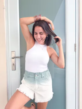 Ashfall Gradient Denim Shorts