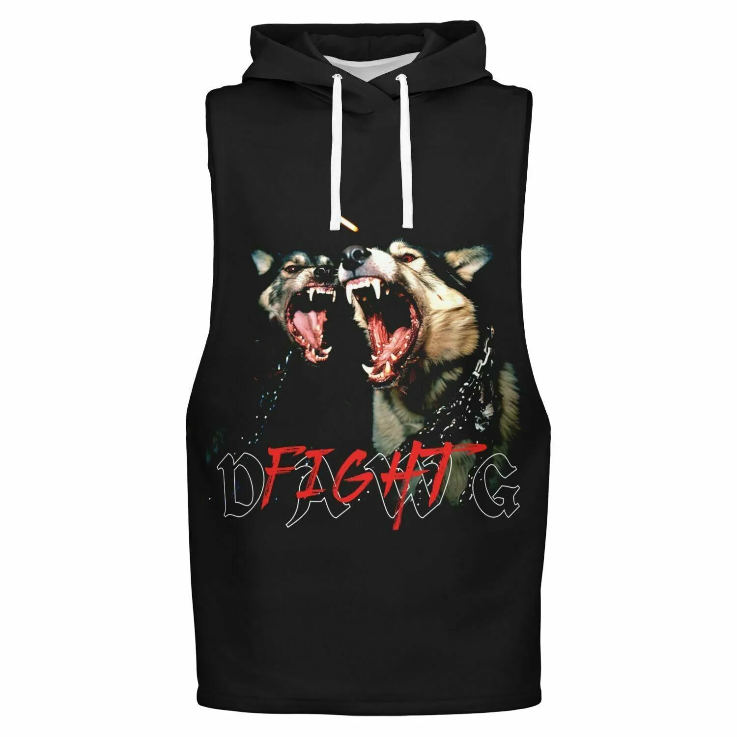 Athletic Sleeveless Hoodie - DAWG FIGHT