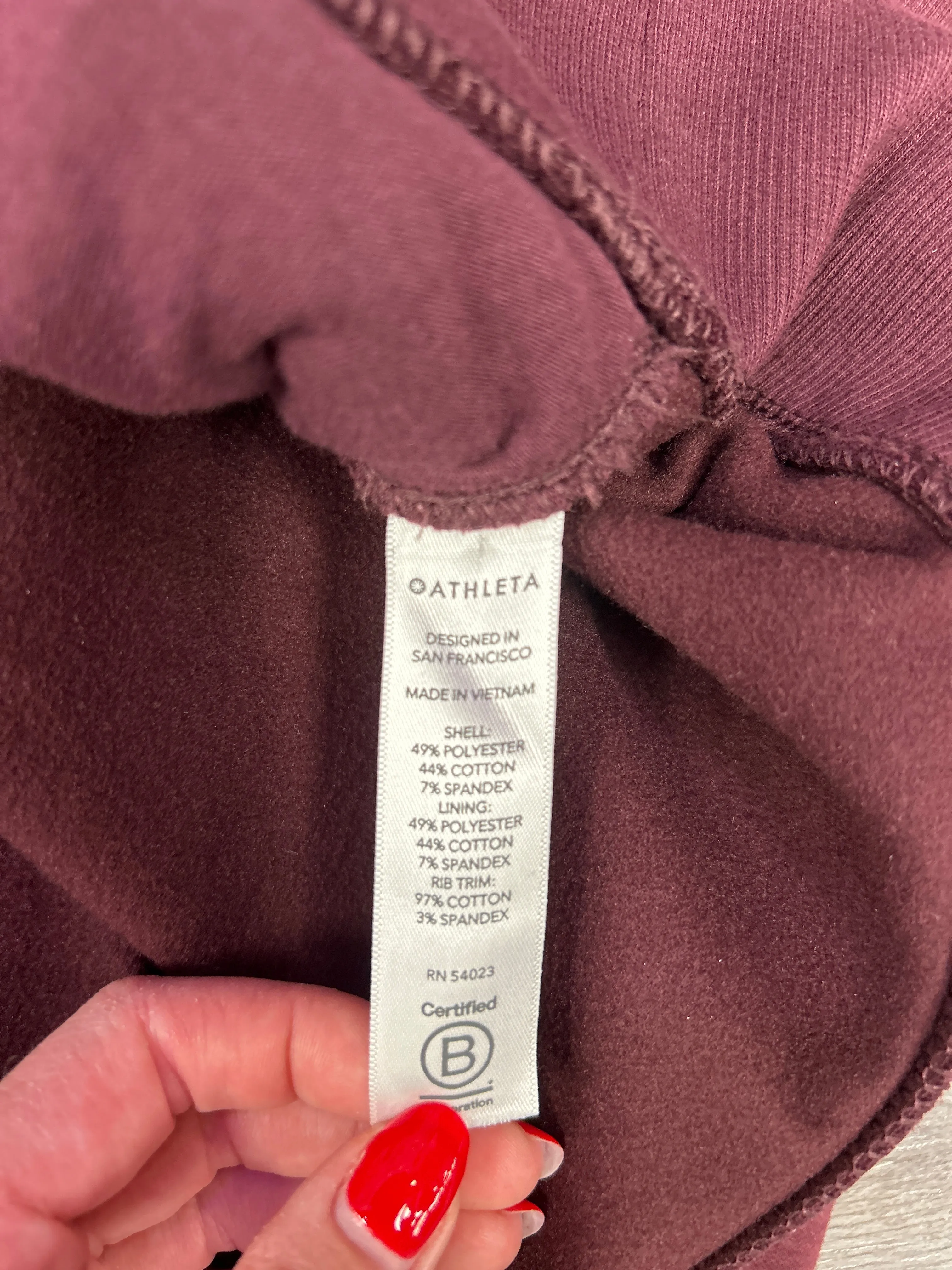 Athletic Sweatshirt Hoodie By Athleta In Maroon, Size: Xs
