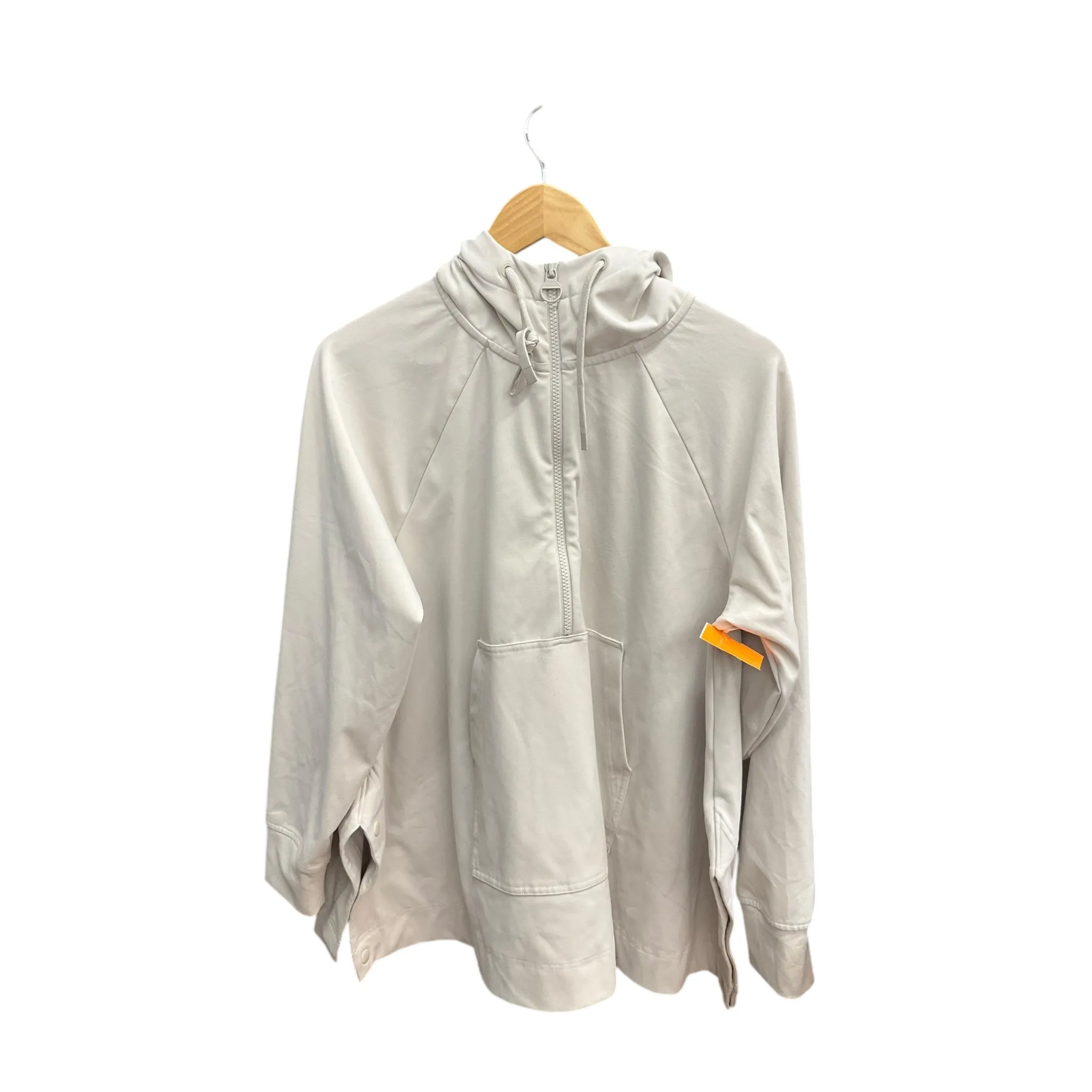Athletic Top Long Sleeve Hoodie By Athleta In Tan, Size: S