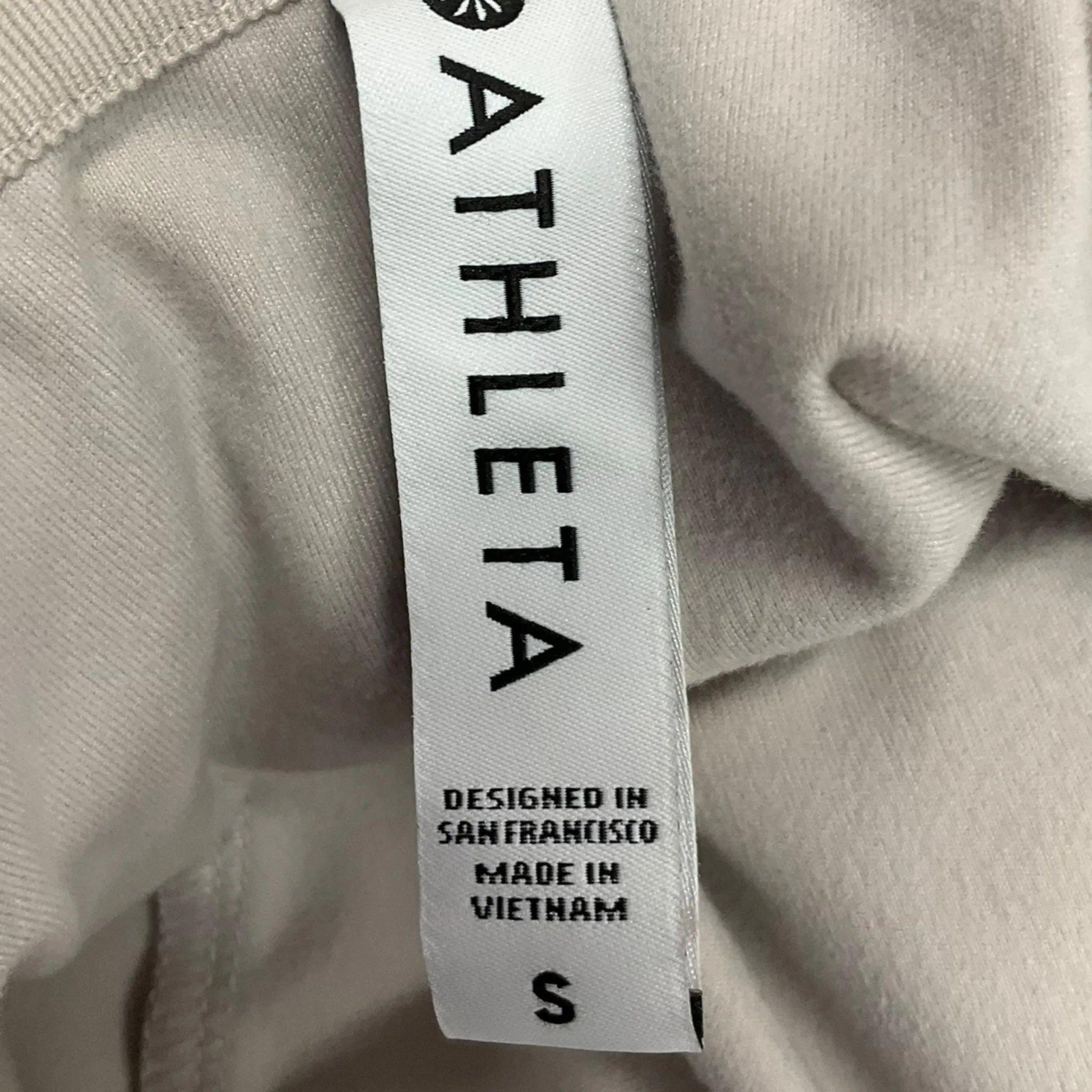 Athletic Top Long Sleeve Hoodie By Athleta In Tan, Size: S