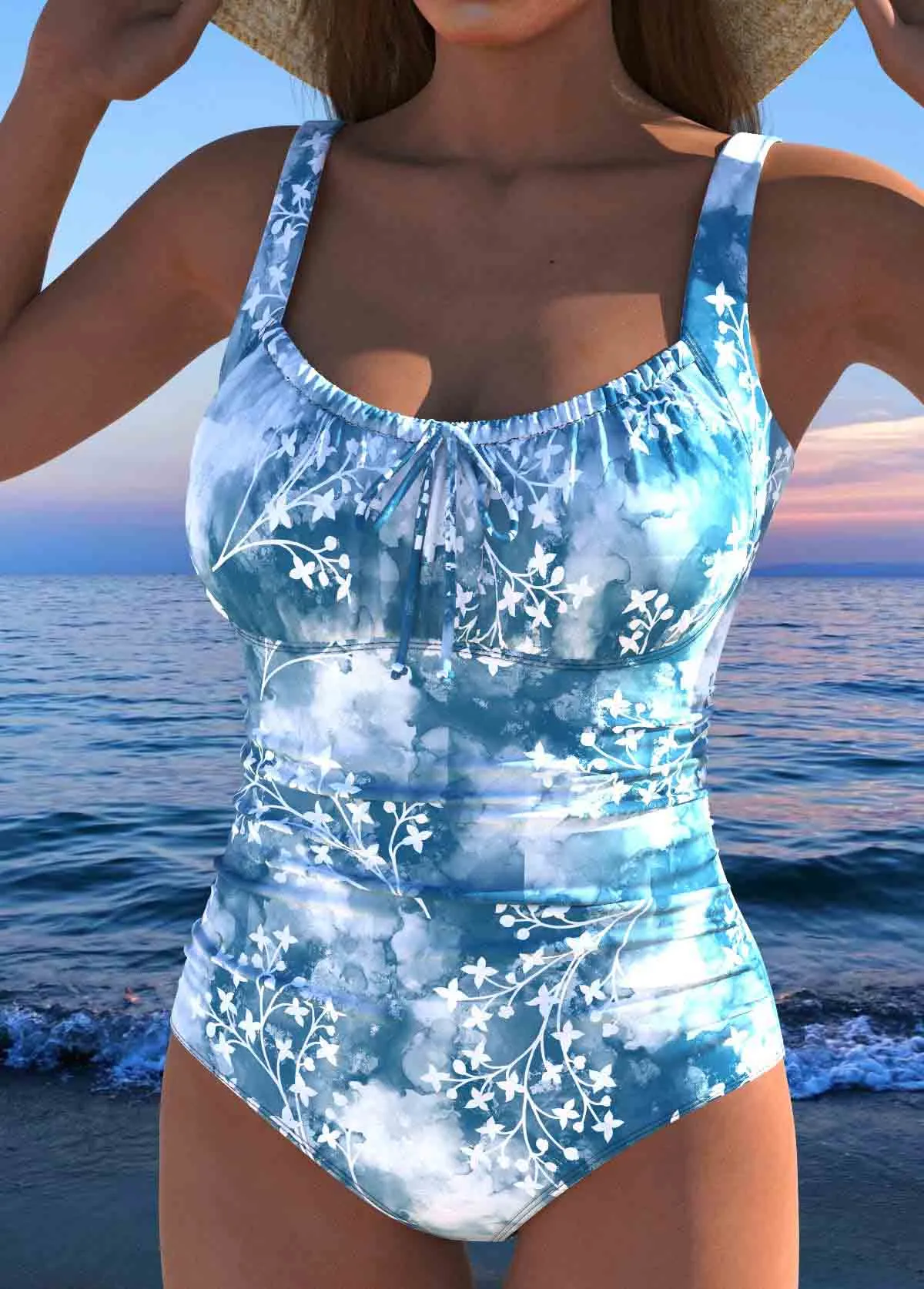 Bandeau Ruched  One Piece Swimwear