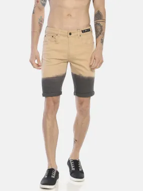 Beige Ombre Denim Shorts