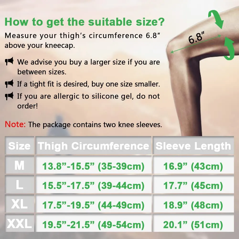beister 1 Pair Compression Leg Sleeves with Elastic straps for Men & Women, Extra Long Leg Braces Knee Sleeve for Basketball, Football, Knee Pain, Working Out, Joint Pain, Arthritis, Running, ACL Green-updated Medium (1 Pair)