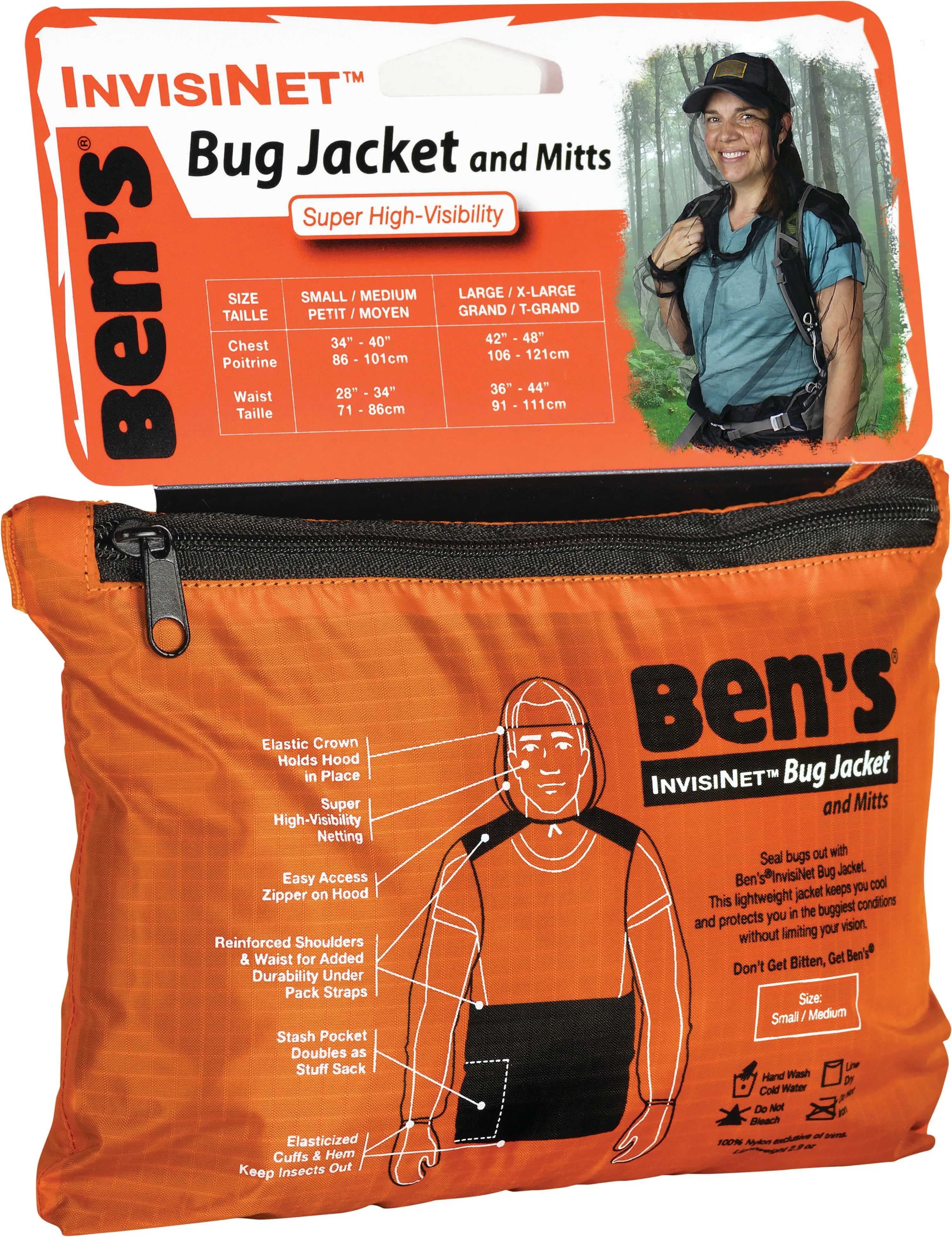 Ben's Invisinet Bug Jacket - S/M Size with Mosquito Netting
