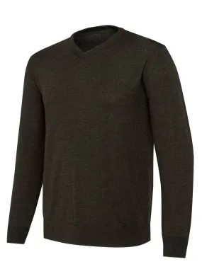 Beretta MERINO V-NECK SWEATER Brown Bark