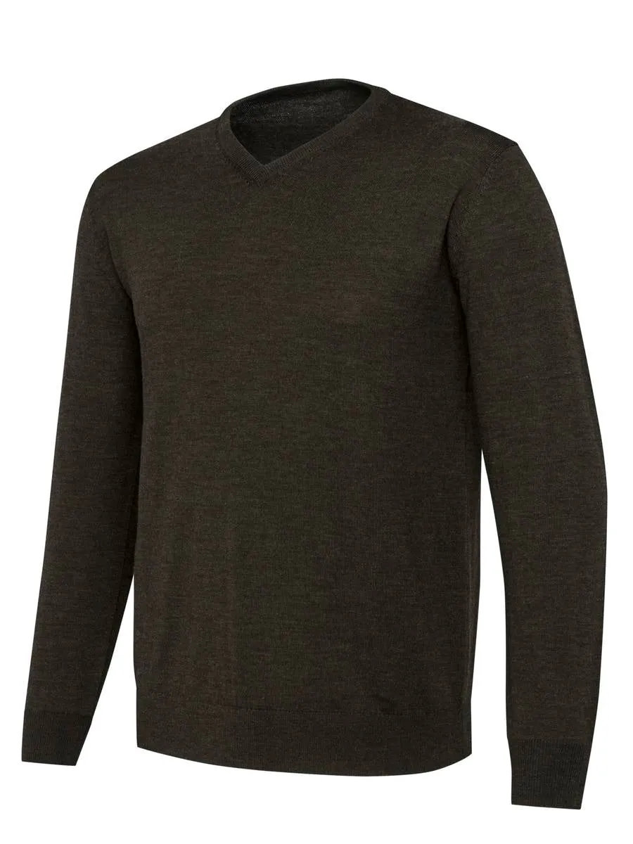 Beretta MERINO V-NECK SWEATER Brown Bark
