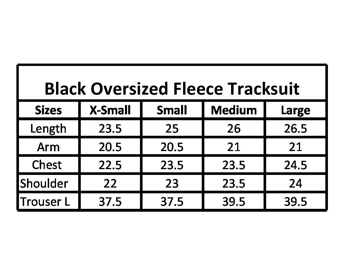 Black oversized Comfort Lounge Fleece Tracksuit