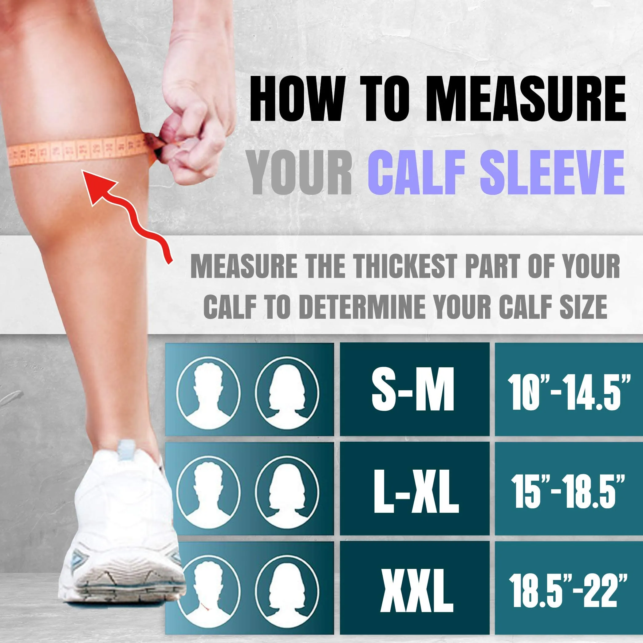 BLITZU 3 Pairs Calf Compression Sleeves for Women and Men Size S-M, One Black, One White, One Grey
