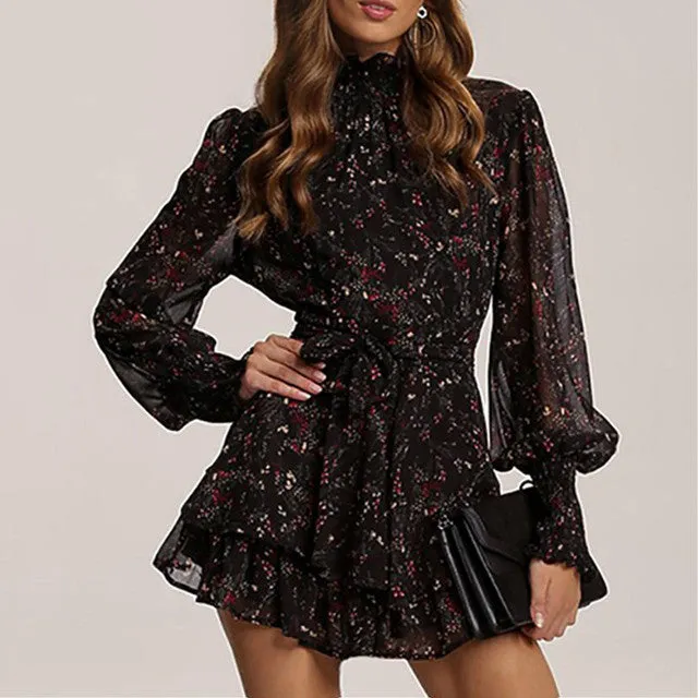 Boho Floral Print Mini Dress