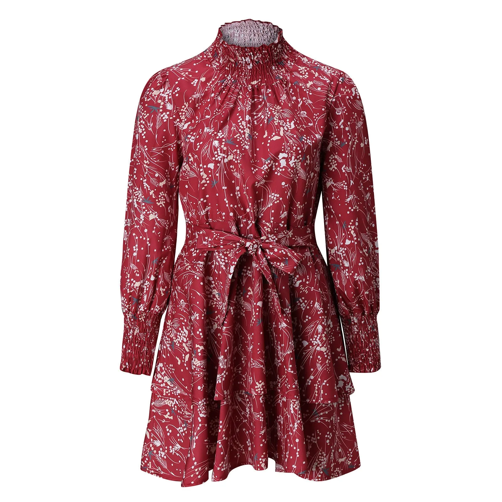 Boho Floral Print Mini Dress
