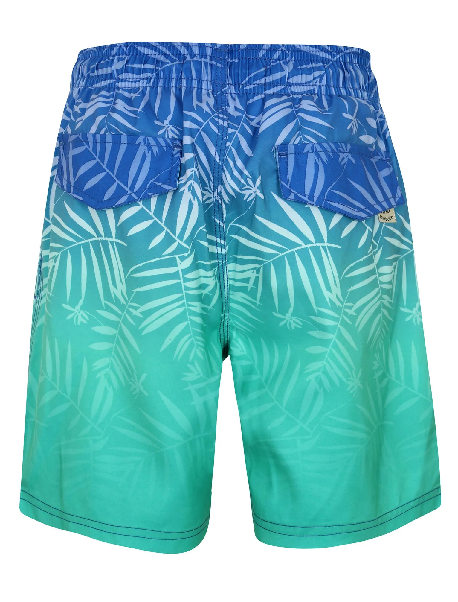Boys K-Cleopas Tropical Swim Shorts in Blue / Green Ombre - Tokyo Laundry Kids