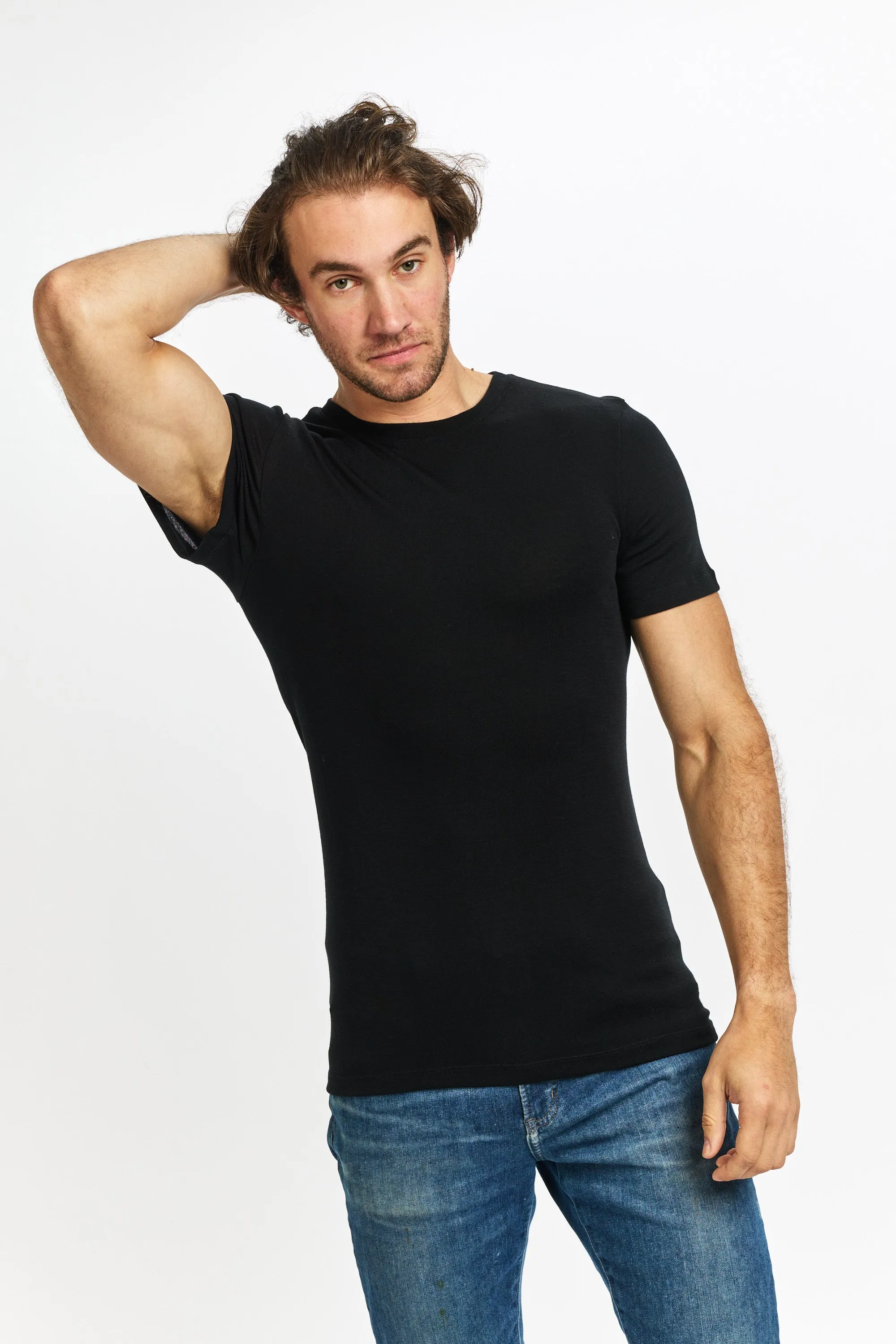 BundleBuy Men's Pure Merino Wool POLO Short Sleeve   Pure Merino Crew Neck