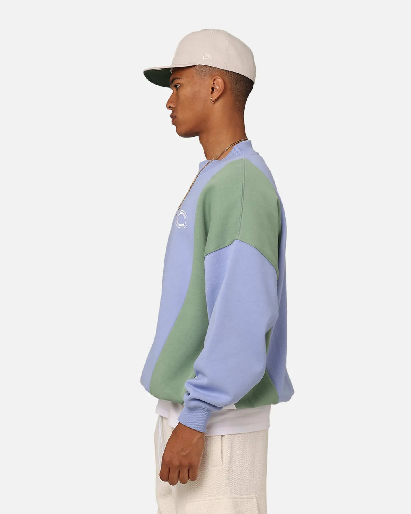 Carre C Star Panelled Crewneck Pale Blue