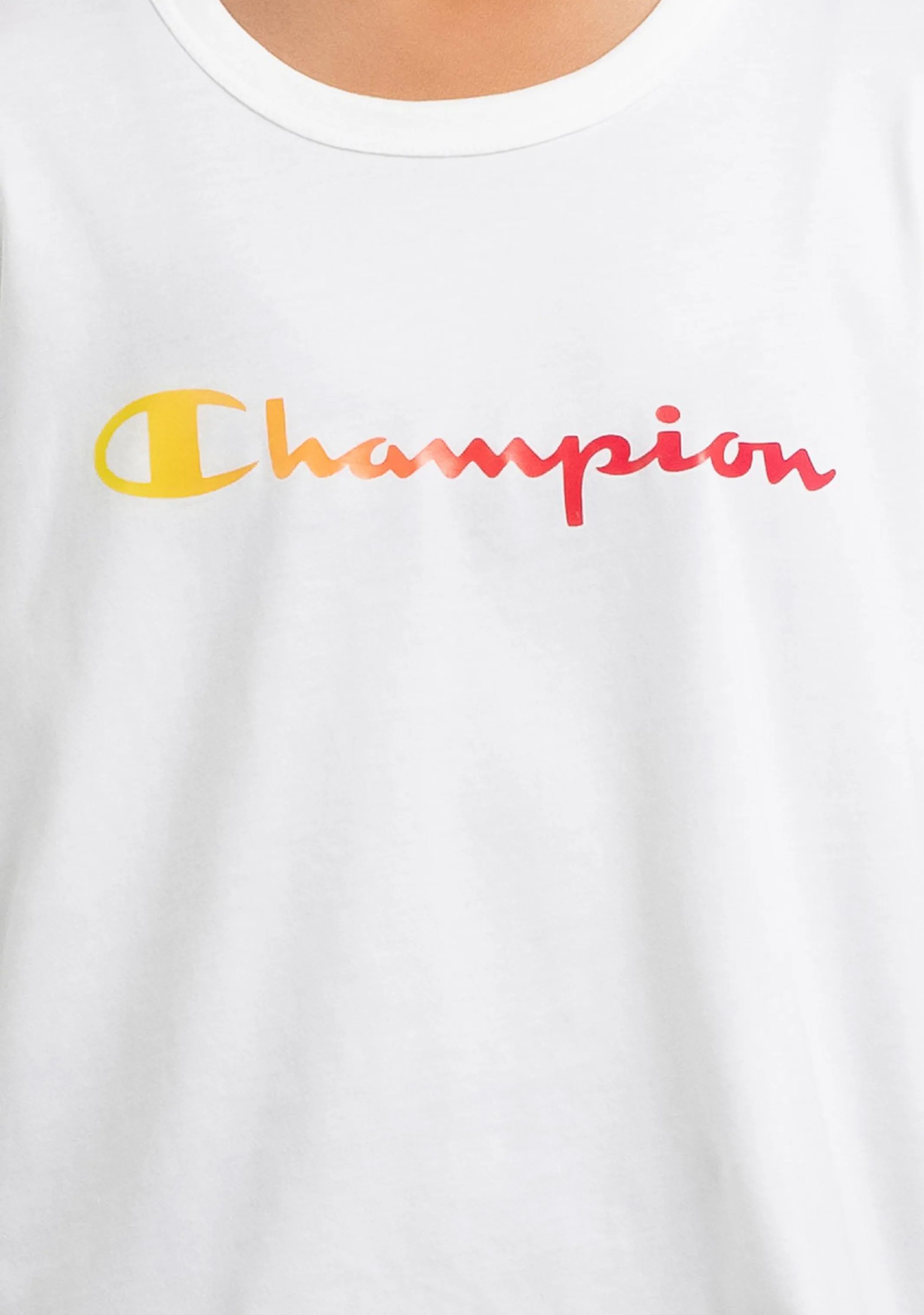 Champion Junior Ombre Script Boxy Tee <BR> KW6YN WIT