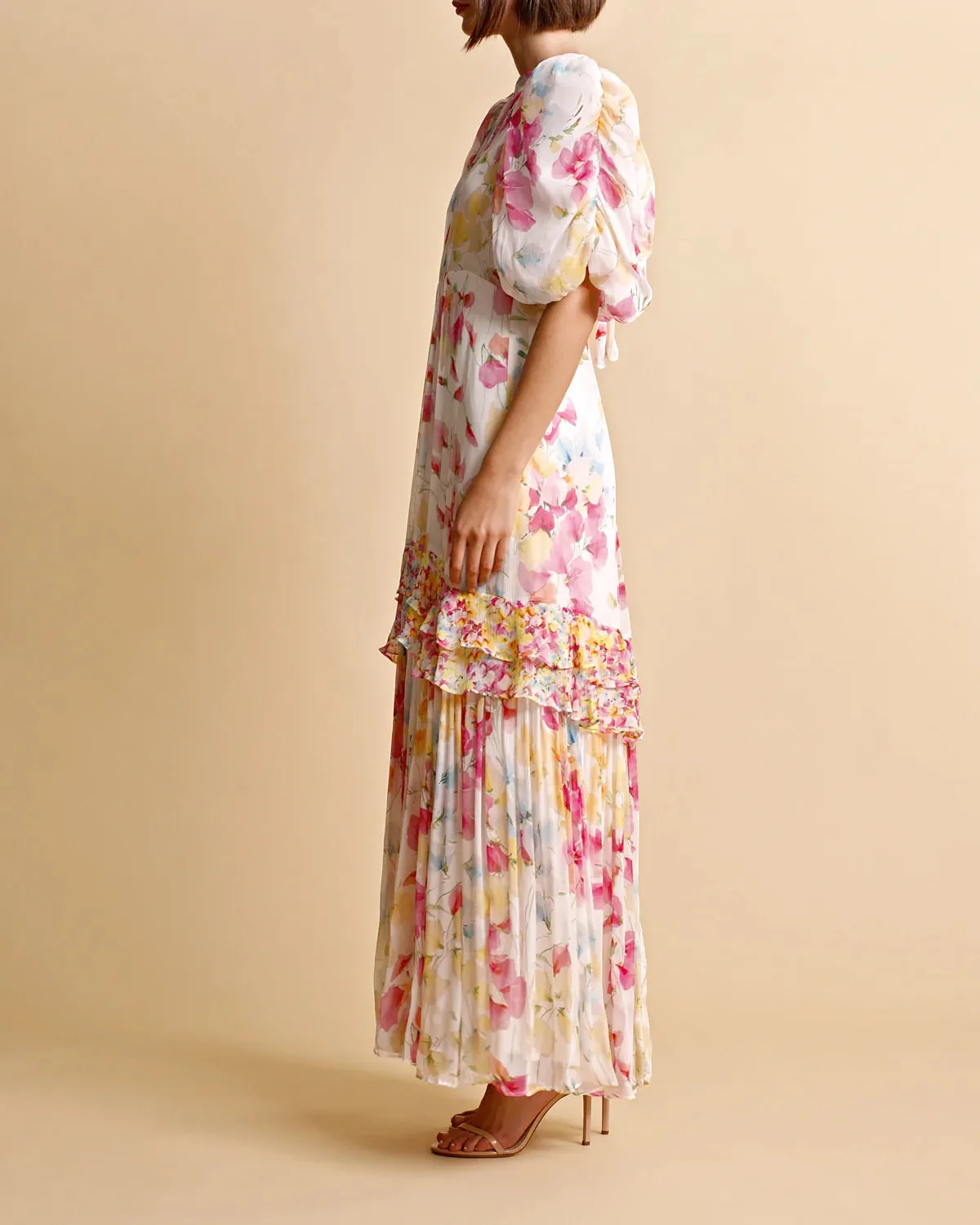 Chiffon Tieback Gown - Wildflowers