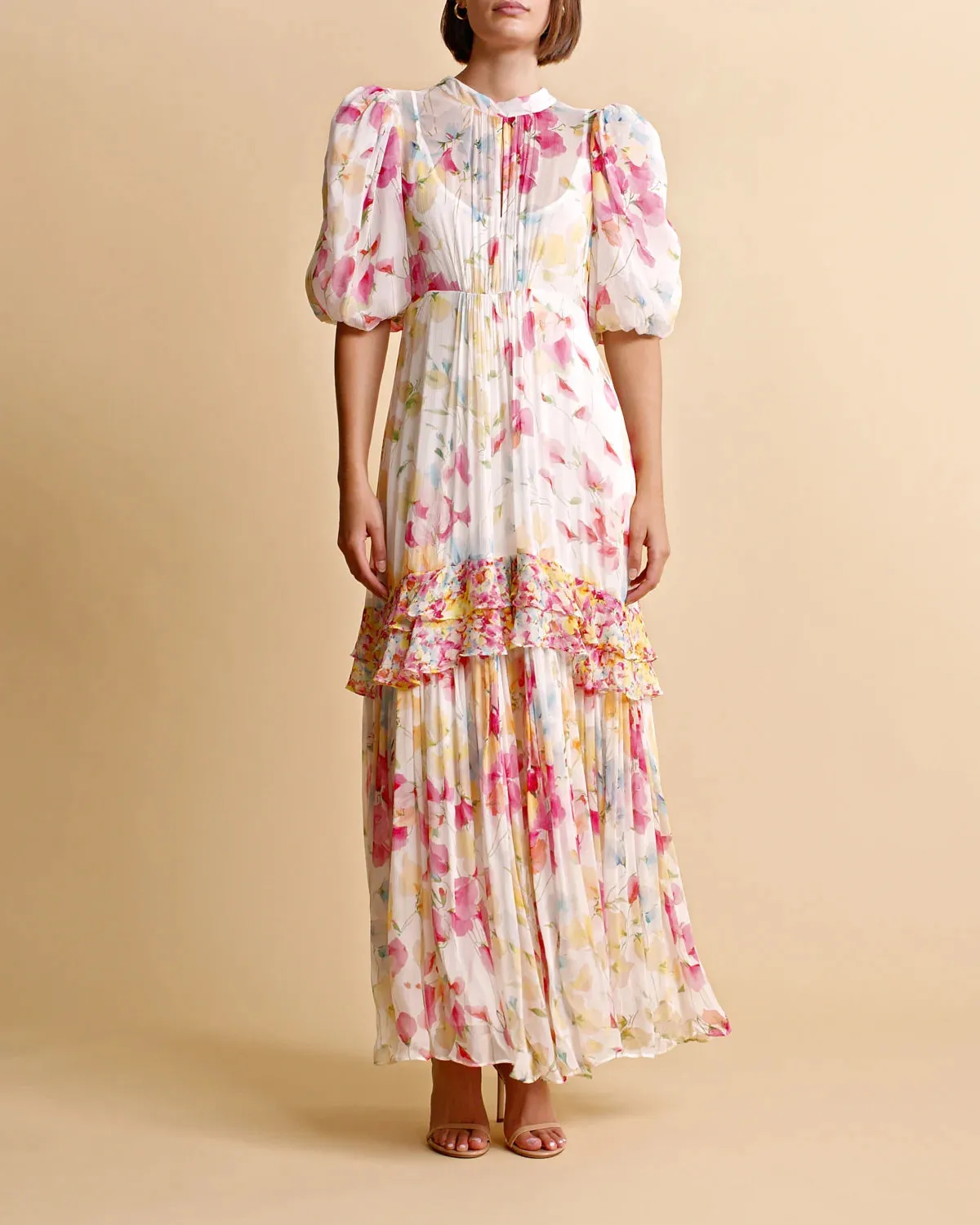 Chiffon Tieback Gown - Wildflowers