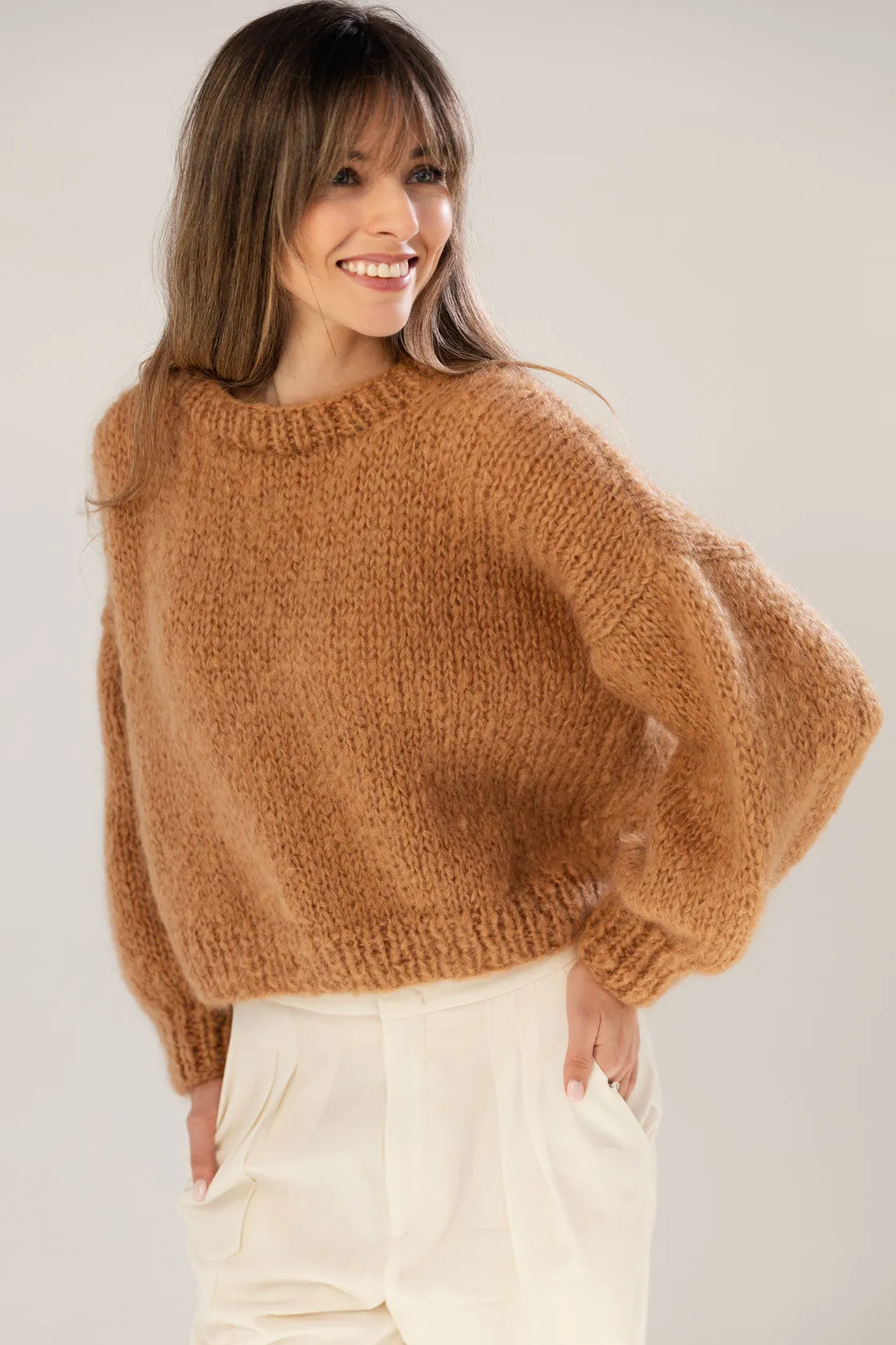 Chunky Mohair - Bio Wool Sweater in Camel