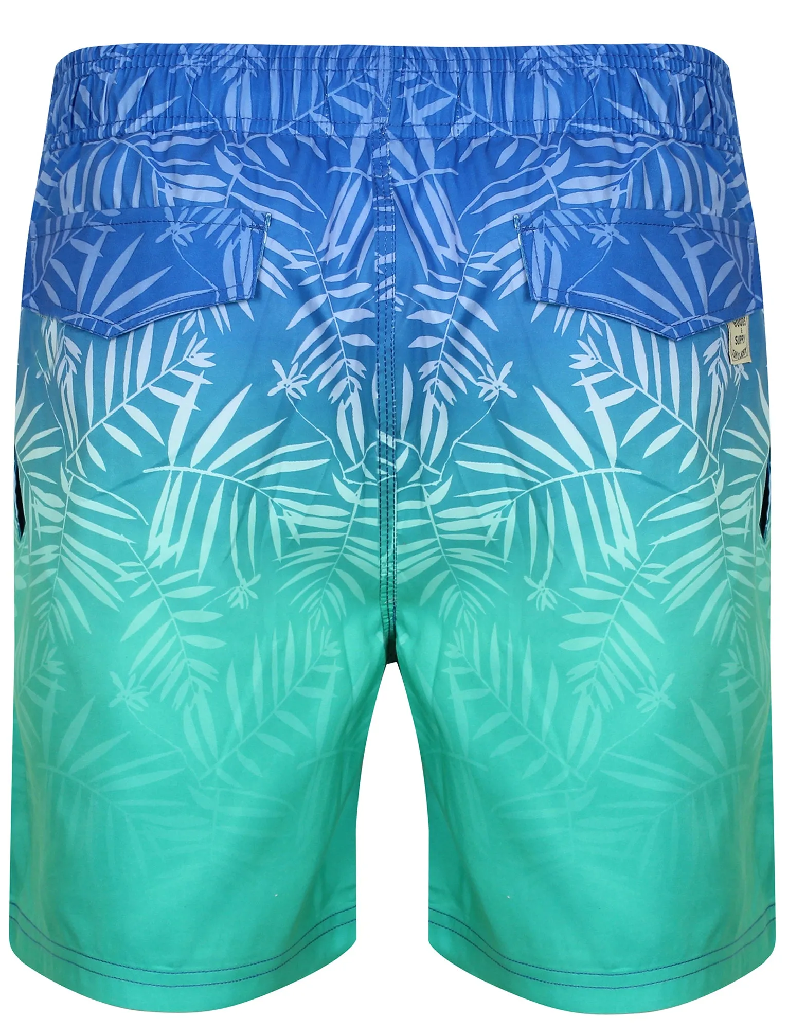 Cleopas Tropical Ombre Print Swim Shorts in Blue / Green Ombre - Tokyo Laundry