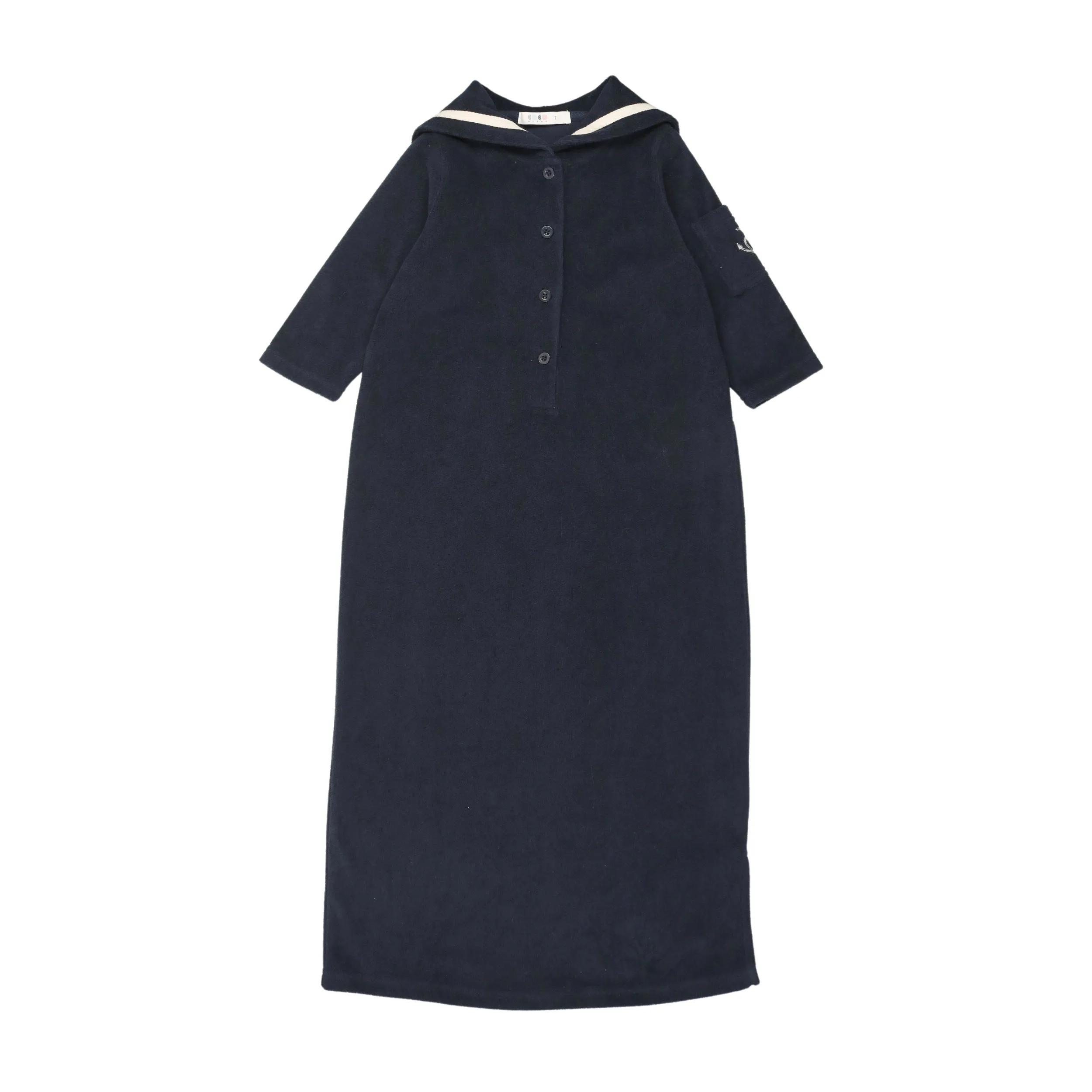 Coco Blanc Navy Terry Sailor Robe