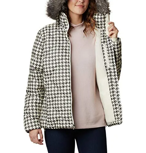 Columbia Women's ICY Heights II Down Jacket, Chalk Houndstooth Print, Small
