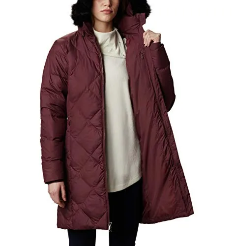 Columbia Women's ICY Heights II Mid Length Down Jacket, Malbec, Large