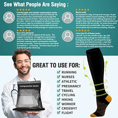 Compression Socks for Women and Men-Best Medical,for Running,Athletic,Circulation & Recovery