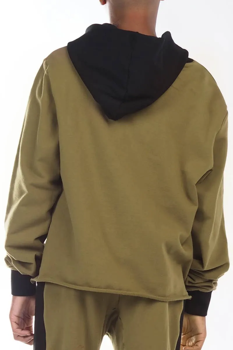 Cropped Hoodie in Forest Green