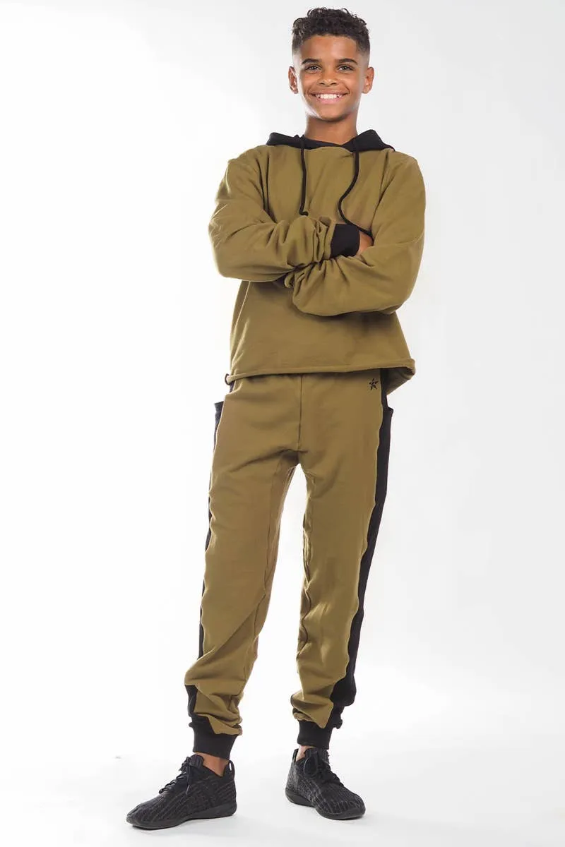 Cropped Hoodie in Forest Green