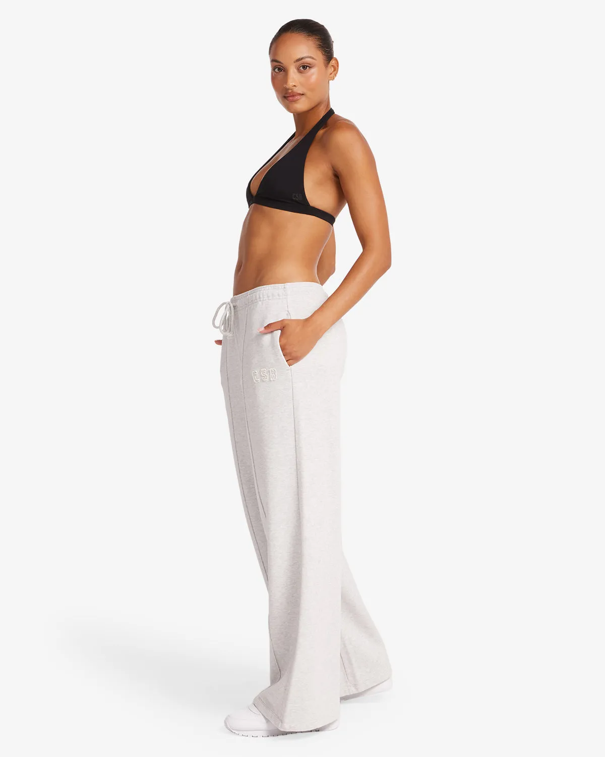 CSB Wide Leg Sweatpant | Snow Marl