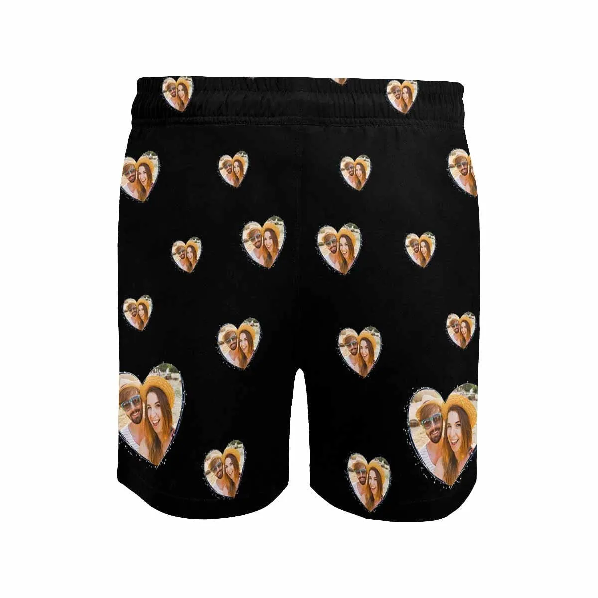 Custom Photo Swim Trunks Design Heart Men's Quick Dry Swim Shorts with Personalized Pictures