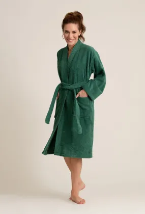 Deluxe Spa-Style Women Cotton Loop Terry Kimono Bathrobe