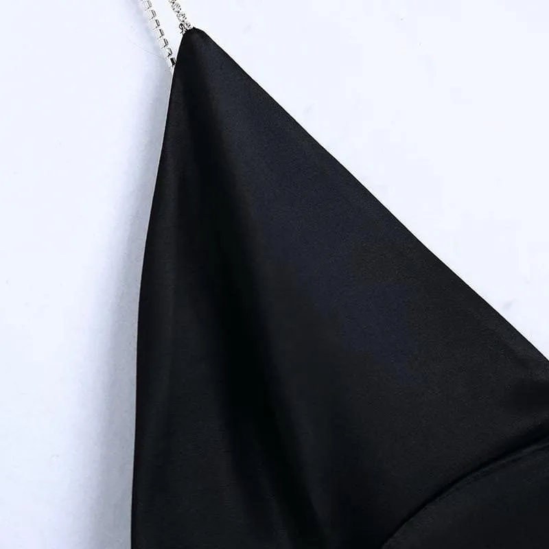 DIAMOND SPAGHETTI STRAP MIDI DRESS